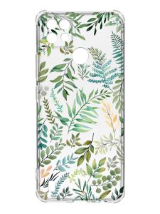 Чохол з потовщеними кутами на Realme C21 :: Рослинний фон (принт 377)