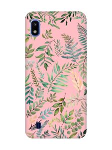 Матовий рожевий чохол на Samsung Galaxy A10 (2019) A105 :: Рослинний фон (принт 377)