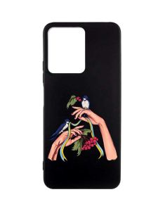 Матовий чорний чохол на Xiaomi Redmi Note 12 :: Ластівки (принт 15)