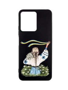 Матовий чорний чохол на Xiaomi Redmi Note 12 :: Дівчина зі стрічкою (принт 17)