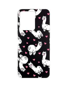 Матовий чорний чохол на Xiaomi Redmi Note 12 :: Лами (принт 95)