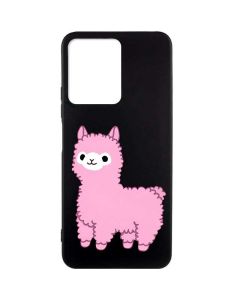Матовий чорний чохол на Xiaomi Redmi Note 12 :: Лама рожева (принт 100)