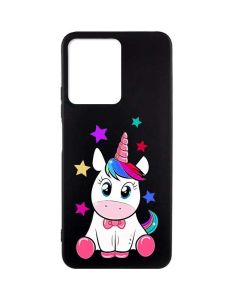 Матовий чорний чохол на Xiaomi Redmi Note 12 :: Єдиноріг (принт 102)