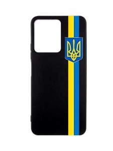 Матовий чорний чохол на Xiaomi Redmi Note 12 :: Стрічка Україна (патріотичний принт 253)