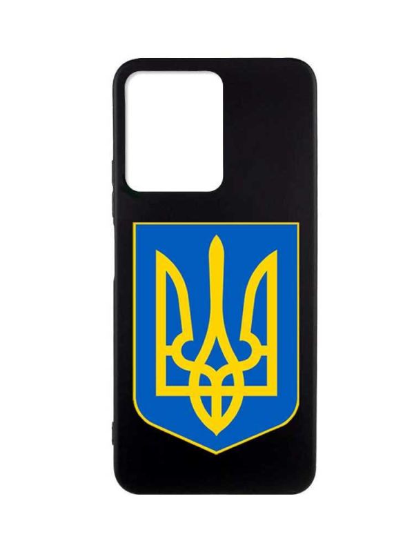 Матовий чорний чохол на Xiaomi Redmi Note 12 :: Тризуб Україна (принт 256)