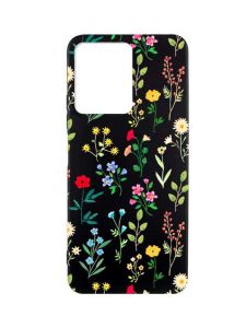 Матовий чорний чохол на Xiaomi Redmi Note 12 :: Квітковий фон (принт 269)