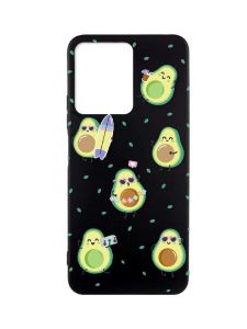 Матовий чорний чохол на Xiaomi Redmi Note 12 :: Авокадо на відпочинку (принт 302)
