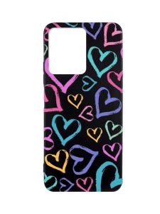 Матовий чорний чохол на Xiaomi Redmi Note 12 :: Різнокольорові сердечка (принт 332)