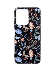 Матовий чорний чохол на Xiaomi Redmi Note 12 :: Квітковий фон (принт 371)
