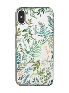 Прозорий чохол на iPhone X / XS :: Рослинний фон (принт 377)