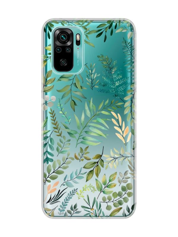 Прозорий чохол на Xiaomi Redmi Note 10 / Note 10s  :: Рослинний фон (принт 377)