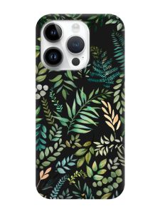Матовий чорний чохол на Apple iPhone 14 Pro :: Рослинний фон (принт 377)