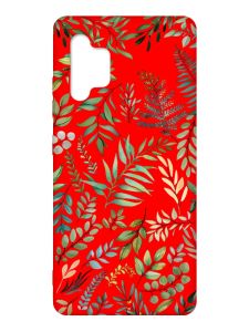Матовий червоний чохол на Samsung Galaxy A32 :: Рослинний фон (принт 377)