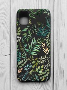 Матовий чорний чохол на Samsung Galaxy A04E/A042 :: Рослинний фон (принт 377)