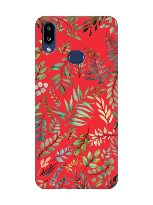 Матовий червоний чохол на Samsung Galaxy A10s (A107) :: Рослинний фон (принт 377)