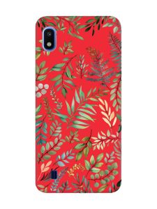 Матовий червоний чохол на Samsung Galaxy A10 (2019) A105 :: Рослинний фон (принт 377)