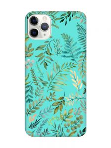 Матовий бірюзовий чохол на iPhone 11 Pro Max (6.5) :: Рослинний фон (принт 377)