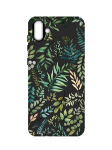 Матовий чорний чохол на Samsung Galaxy A04 :: Рослинний фон (принт 377)