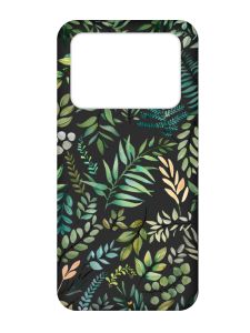 Матовий чорний чохол на Xiaomi Poco X4 Pro 5G :: Рослинний фон (принт 377)