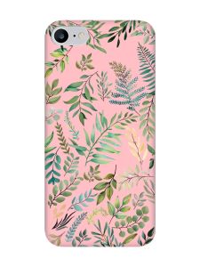 Матовий рожевий чохол на iPhone 7 / 8 :: Рослинний фон (принт 377)