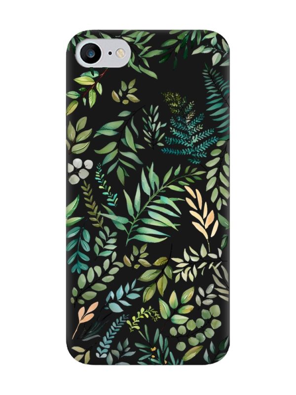 Матовий чорний чохол на iPhone 7 / 8 :: Рослинний фон (принт 377)