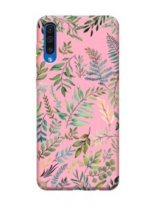 Матовий рожевий чохол на Samsung Galaxy A50 (2019) A505/A30s :: Рослинний фон (принт 377)