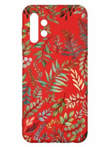 Матовий червоний чохол на Samsung A13 4G :: Рослинний фон (принт 377)