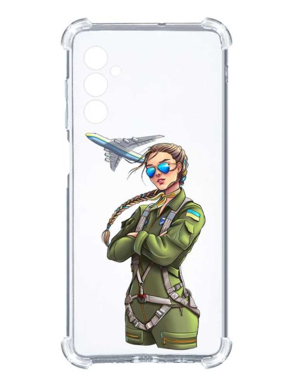 Чохол з потовщеними кутами на Samsung Galaxy M14 :: Дівчина-пілот (принт 6)