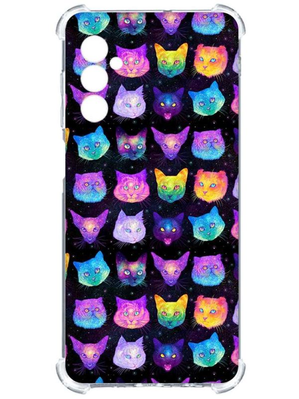 Чохол з потовщеними кутами на Samsung Galaxy M14 :: Котики Фон (принт 362)
