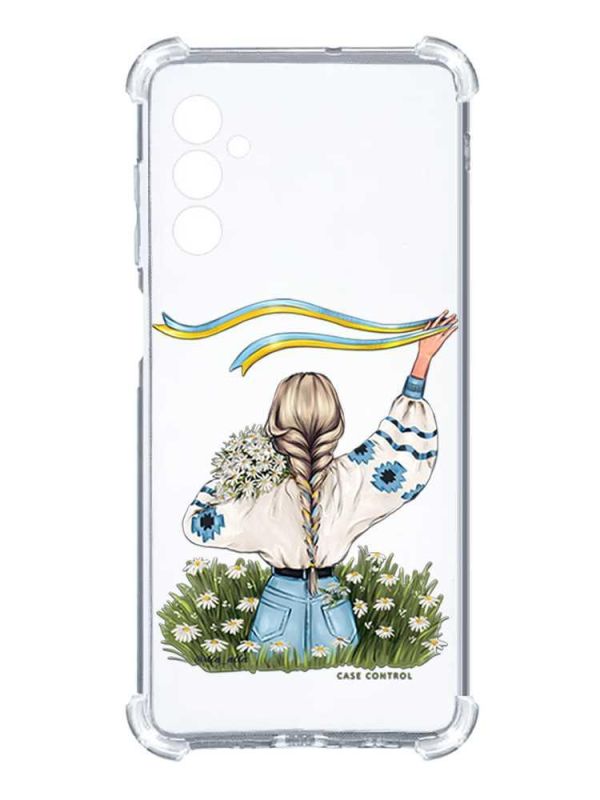 Чохол з потовщеними кутами на Samsung Galaxy M14 :: Дівчина зі стрічкою (принт 17)