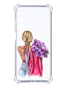 Чохол з потовщеними кутами на Samsung Galaxy M14 :: Дівчина з бузком (принт 7)