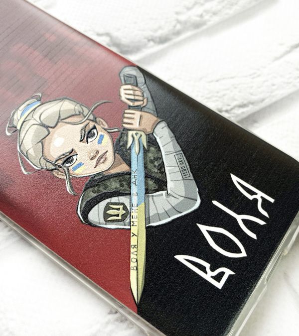 Чохол з потовщеними кутами на Samsung Galaxy M14 :: Українська захисниця (патріотичний принт 171)