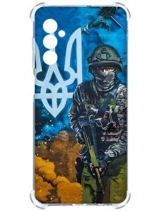 Чохол з потовщеними кутами на Samsung Galaxy M14 :: Військовий (патріотичний принт 349)