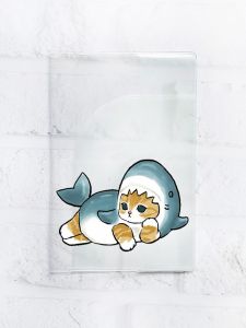 Обкладинка паспорт книжечку :: Котик-акула (принт 355)