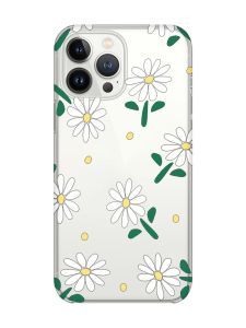 Прозорий чохол із захистом камери на iPhone 14 Pro :: Ромашки (принт 368)