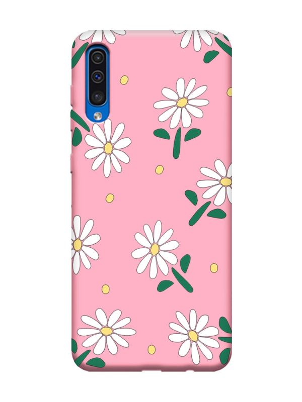 Матовий рожевий чохол на Samsung Galaxy A50 (2019) A505/A30s :: Ромашки (принт 368)