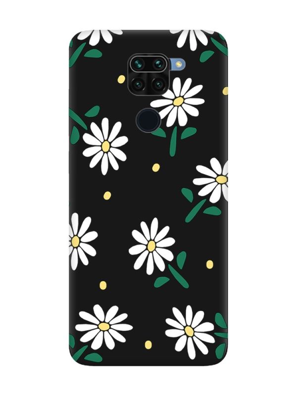 Матовий чорний чохол на Xiaomi Redmi Note 9 :: Ромашки (принт 368)
