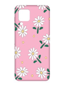 Матовий рожевий чохол на Samsung Galaxy M32/A22/M22 4G :: Ромашки (принт 368)