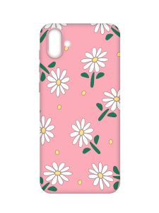 Матовий рожевий чохол на Samsung Galaxy A04 :: Ромашки (принт 368)