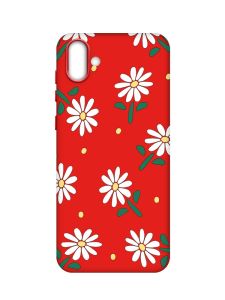 Матовий червоний чохол на Samsung Galaxy A04 :: Ромашки (принт 368)