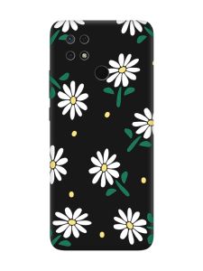 Матовий чорний чохол на Xiaomi Redmi 10C :: Ромашки (принт 368)