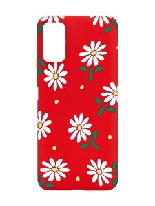 Матовий червоний чохол на Xiaomi Redmi Note 11 4G :: Ромашки (принт 368)