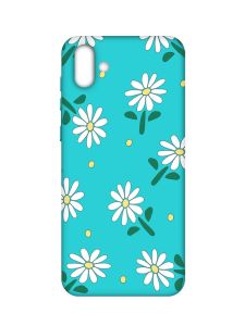 Матовий бірюзовий чохол на Samsung Galaxy A04 :: Ромашки (принт 368)