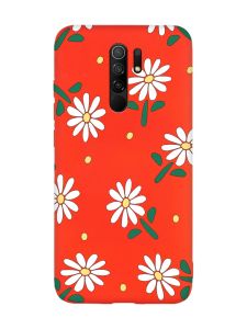 Матовий червоний чохол на Xiaomi Redmi Note 8 Pro :: Ромашки (принт 368)