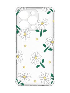 Чохол із потовщеними кутами на iPhone 15 Pro Max :: Ромашки (принт 368)