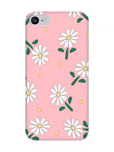 Матовий рожевий чохол на iPhone 7 / 8 :: Ромашки (принт 368)