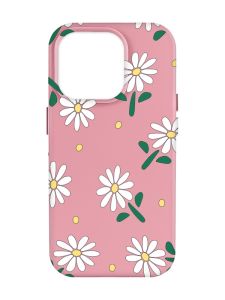 Матовий рожевий чохол на Apple iPhone 14 Pro Max :: Ромашки (принт 368)