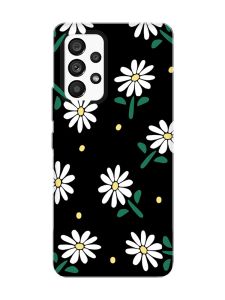 Матовий чорний чохол на Samsung Galaxy A53 4G/5G :: Ромашки (принт 368)