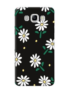 Матовий чорний чохол на Samsung Galaxy J7(2016) J710 :: Ромашки (принт 368)
