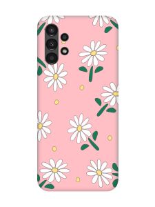 Матовий рожевий чохол на Samsung A13 4G :: Ромашки (принт 368)